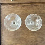 Champagne glasses coupe glasses set of 2 etched floral design crystal