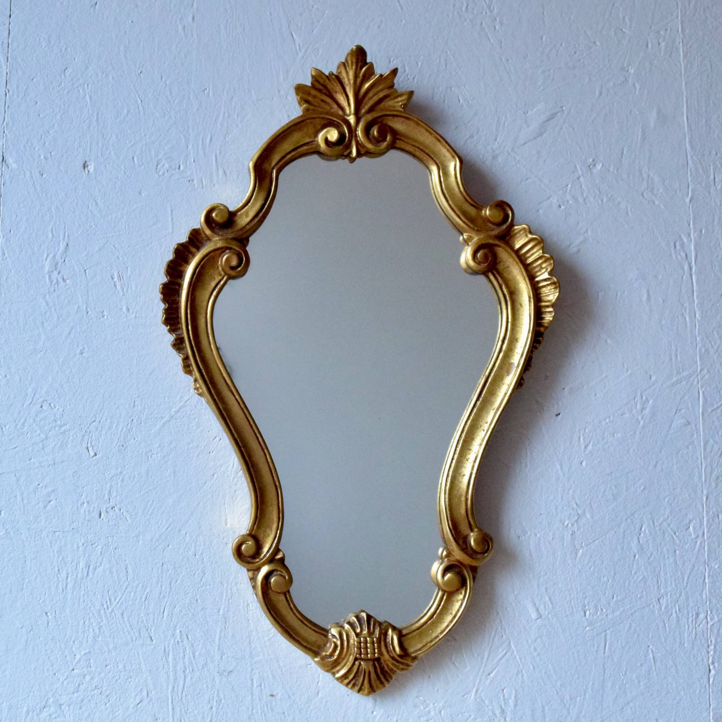 Old wall mirror in golden resin - rococo style