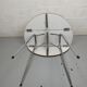 Foldable brown formica table compass legs