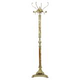 Hollywood Regency Coat Rack Onyx and Brass Fifties 167cm