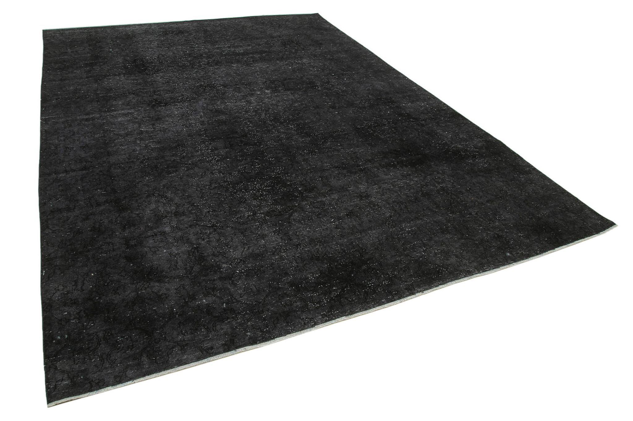 Handwoven Persian Overdyed 273 cm x 387 cm Black Wool Carpet