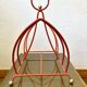 Vintage orange metal magazine rack, 1970s