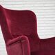 1970s, Danish highback armchair, red furniture velour, beech wood.