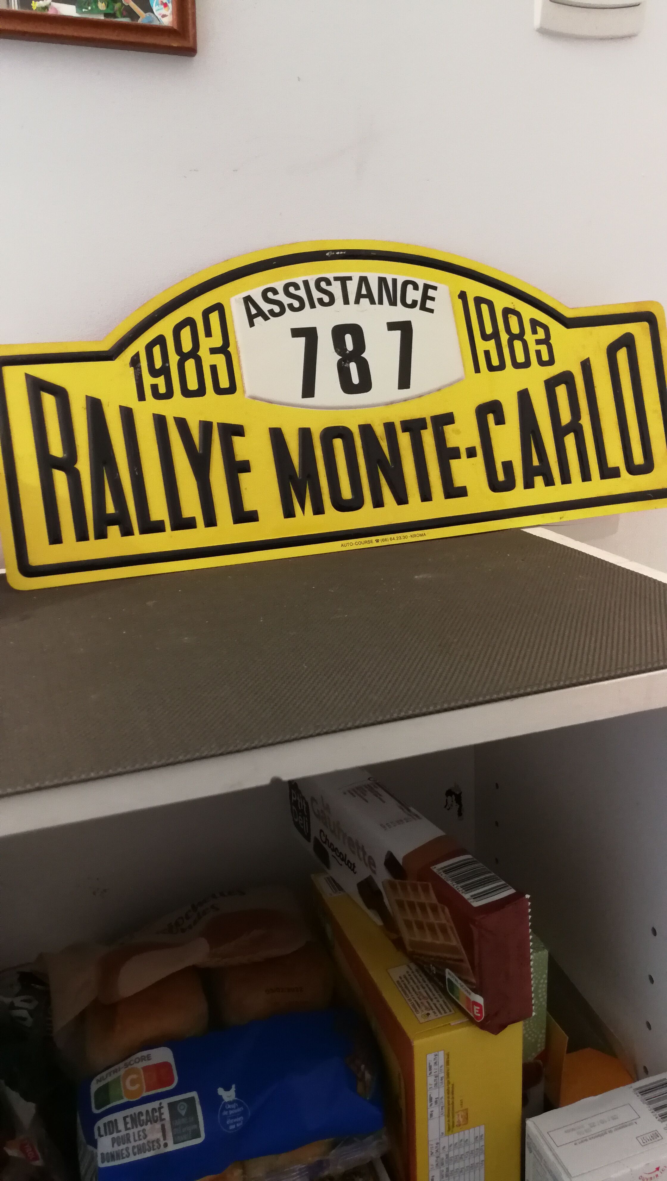 Plaque en aluminium rallye Monte-carlo assistance 787