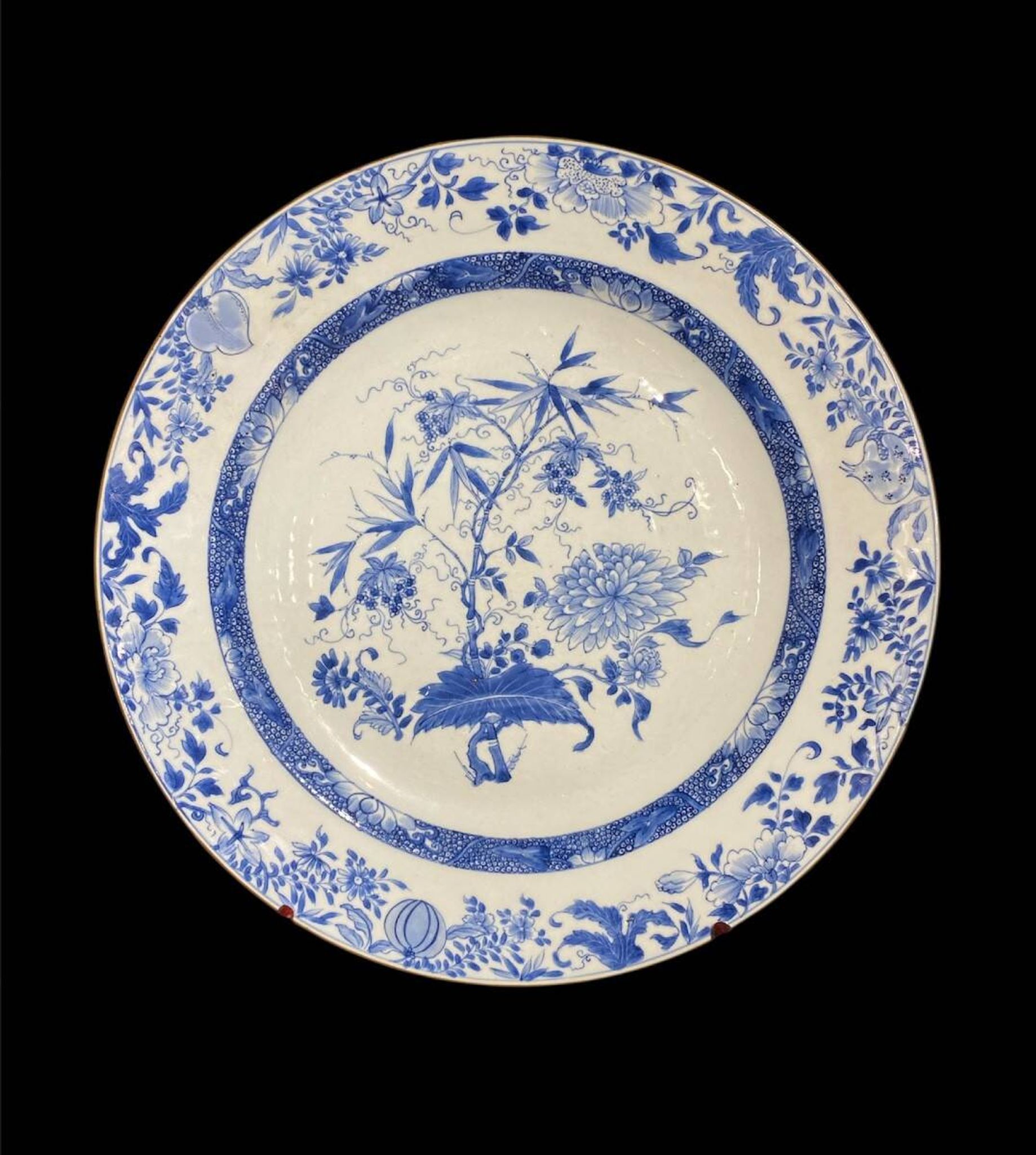 Grand plat en porcelaine Compagnie des Indes XVIIIème