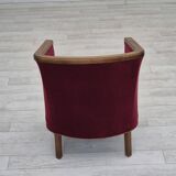 1950s, Danish armchair, original condition, furniture velour, beech wood.