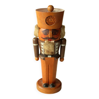 Handmade wooden nutcracker (miner), made in Erzgebirge/East Germany, vintage from the 1950s