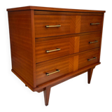 Vintage lacquered wooden chest of drawers