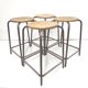 4 vintage metal and wood laboratory stools