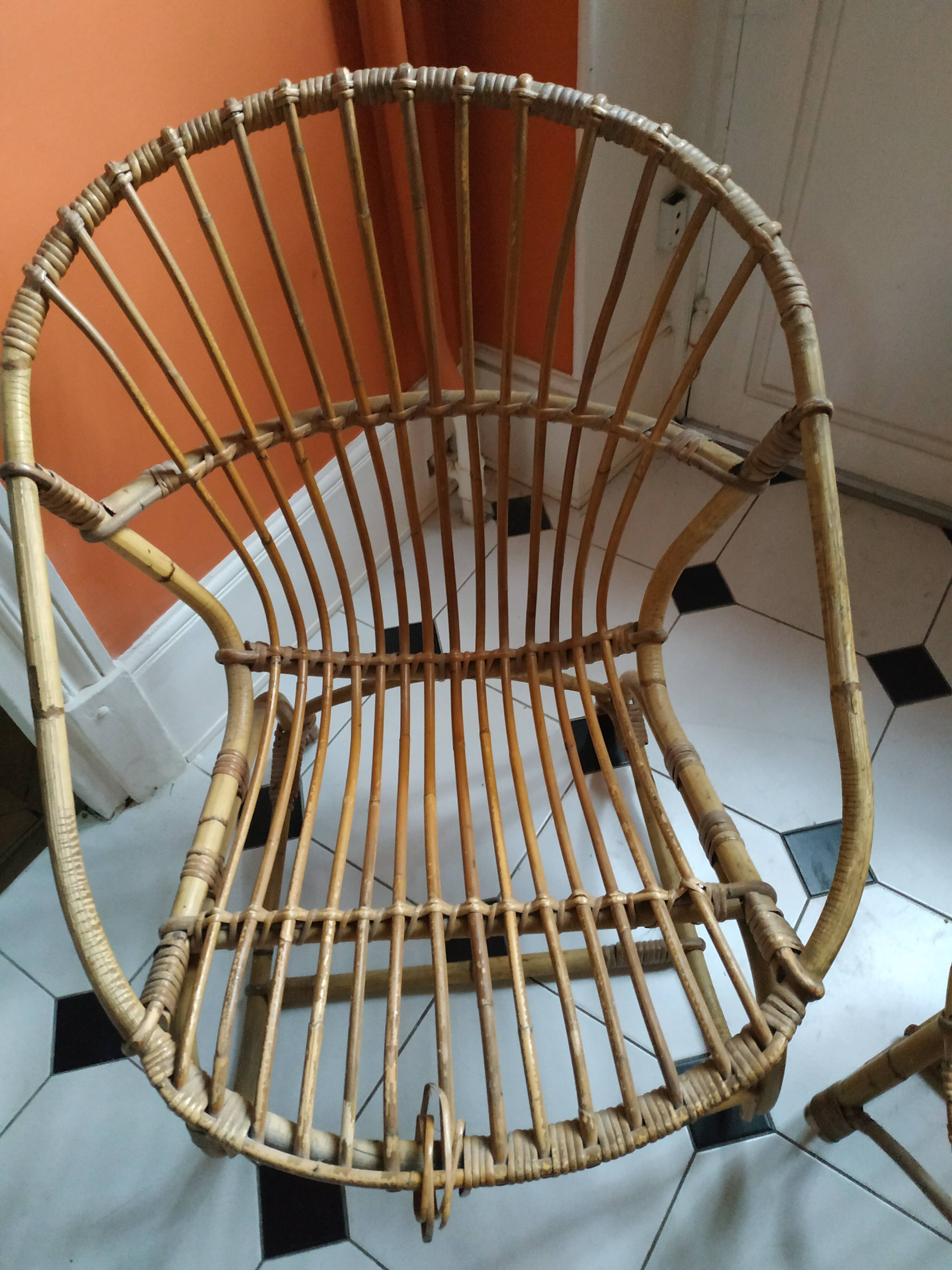 Rattan armchair