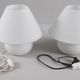 Set of 2 mushroom lamps, opal glass, Glashütte Limburg, Germany, 1970s