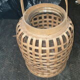 Rattan basket and glass