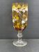 Vase in the shape of glass on shower stand, glazed painted glass 22.5 cm