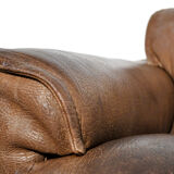 Neck leather 2-seater sofa by Hugo de Ruiter for Leolux, 1970s Netherlands