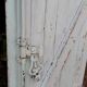 Small solid antique wooden shutter, 104cm high x 54cm wide