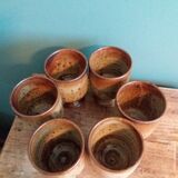 Mazagran cups, stoneware stemmed glasses from Puisaye, Jean-Pierre Prud’homme