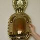 X-large mid-century Swedish brass Baroque sconce with double arm design