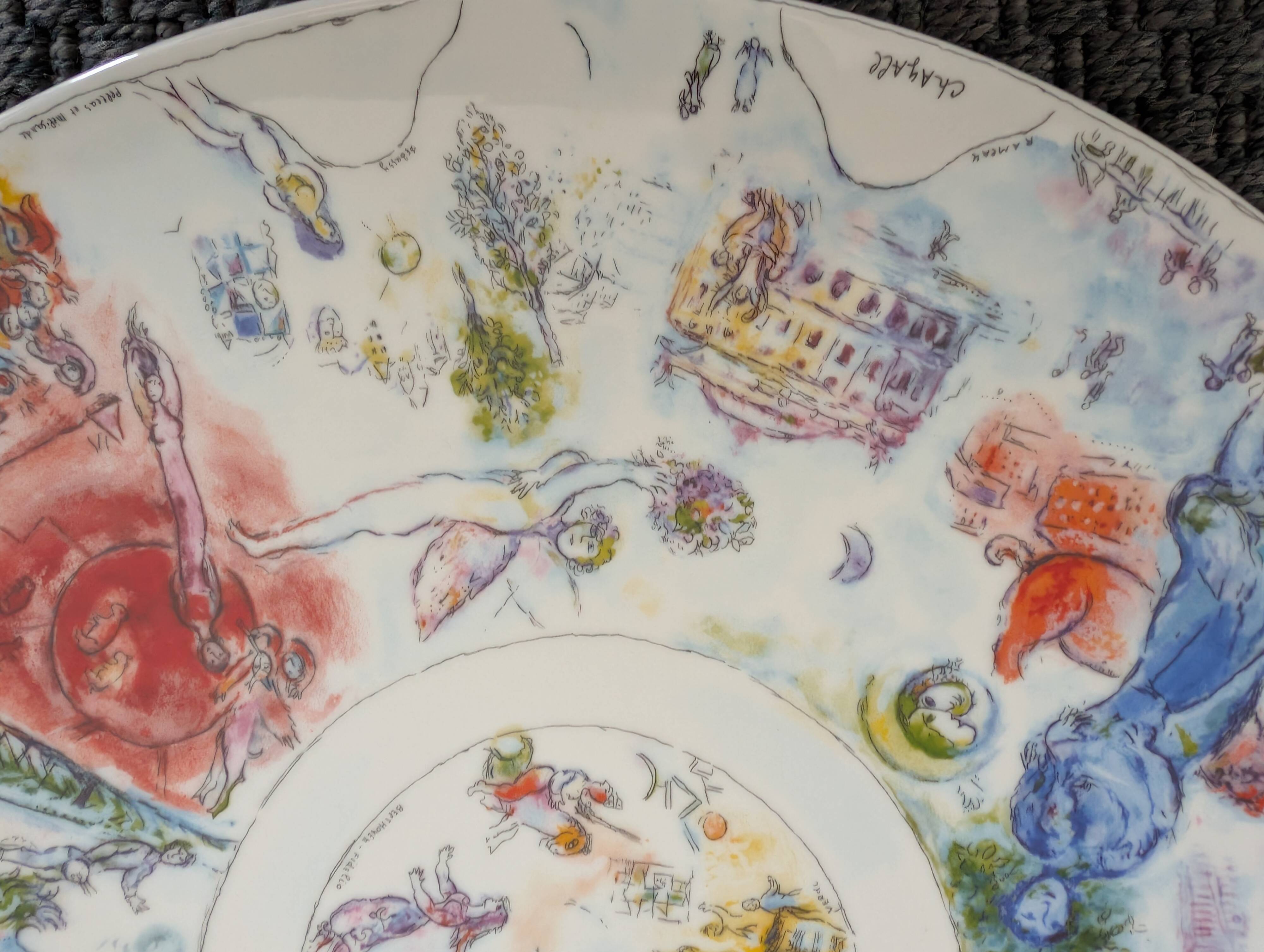 Bernardaud Marc Chagall Opéra Garnier Limoges Porcelain Coupe Plate, 36 cm