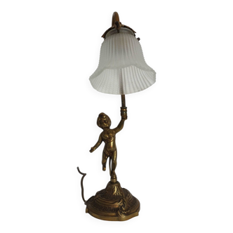 Art Deco brass cherub or angel lamp