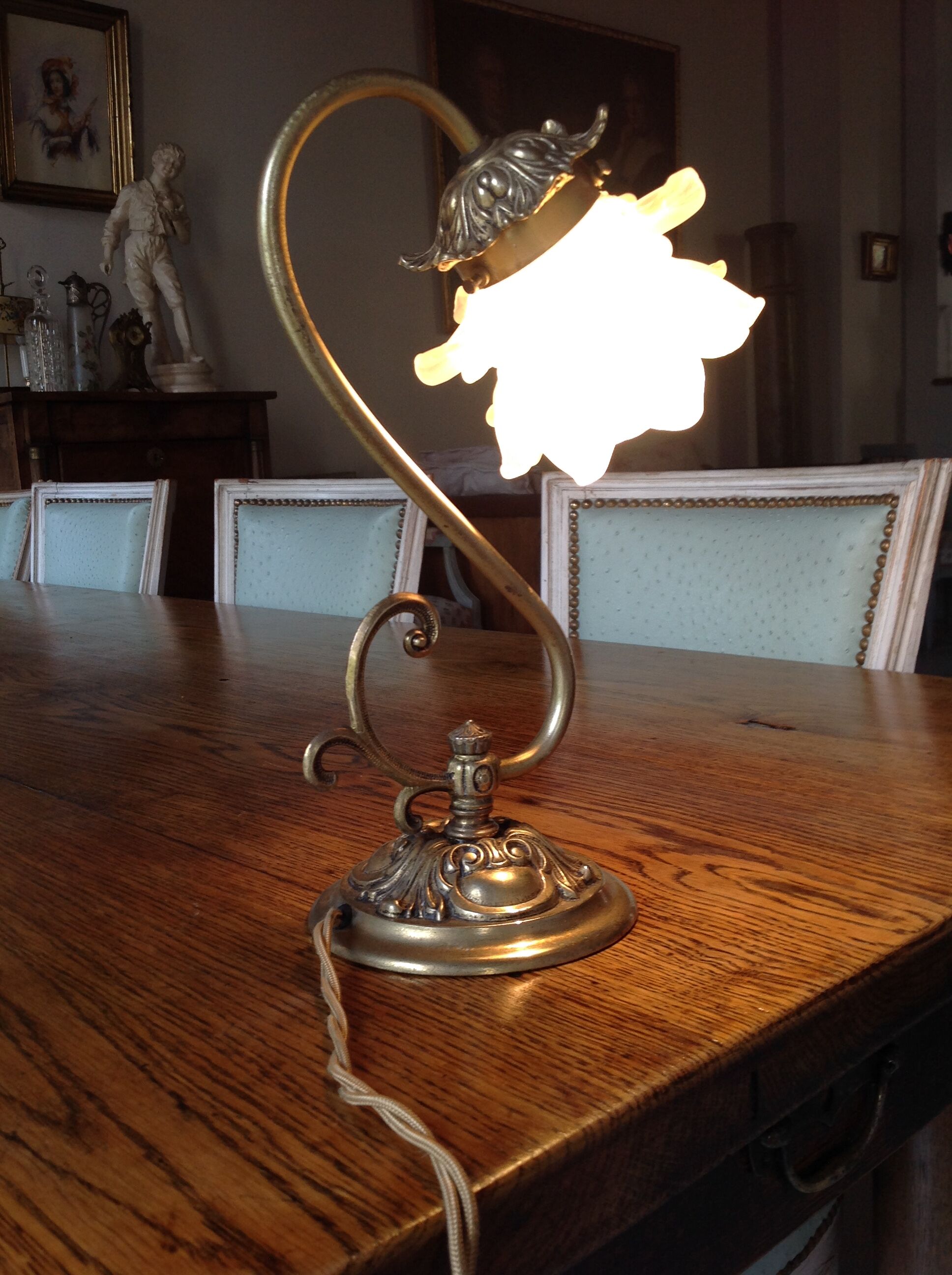 Lampe en laiton, vers 1900