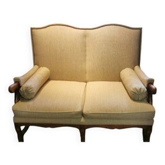 Louis Xlll style walnut bench with sheep bone
