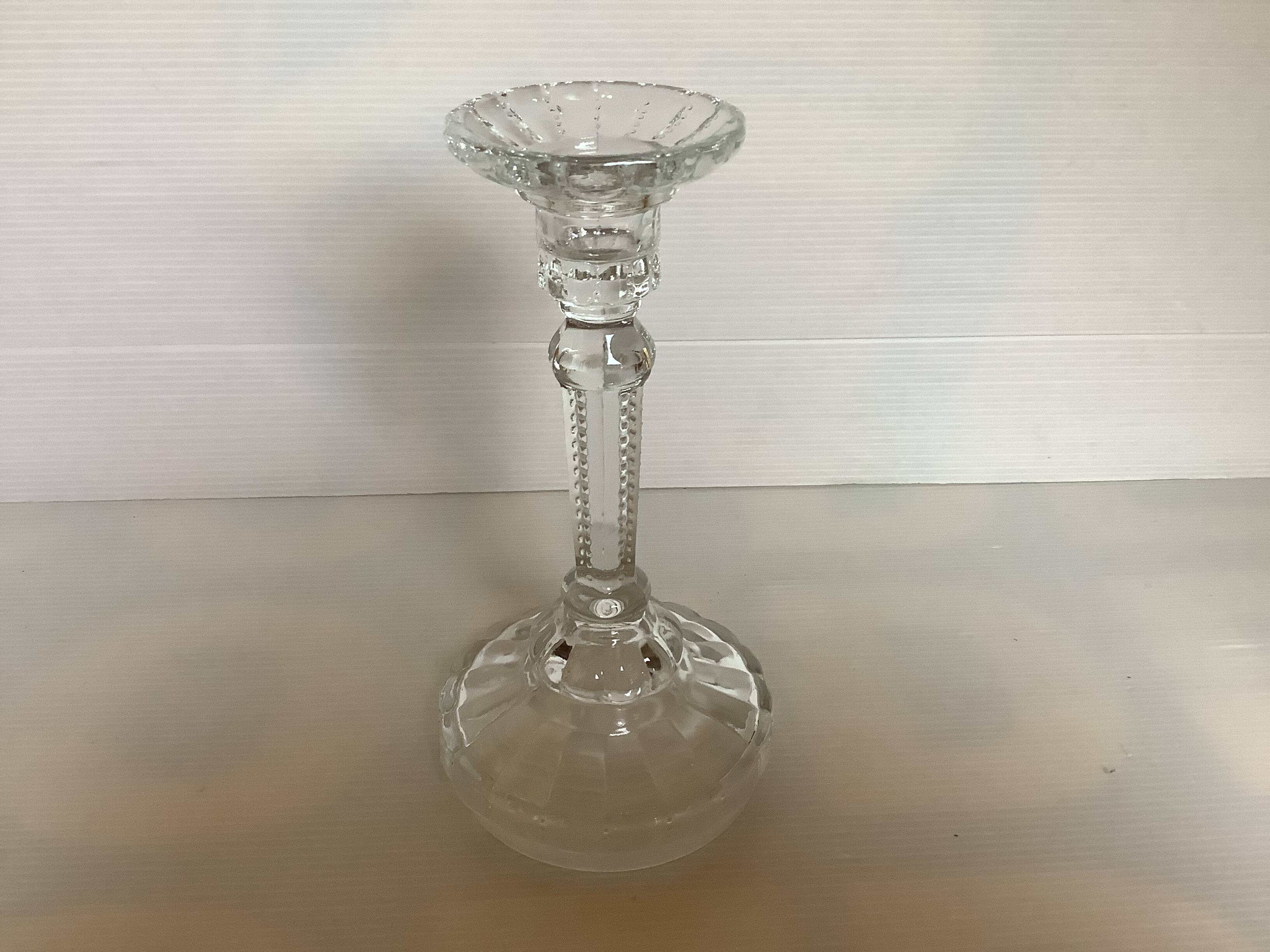 Bougeoir verre moulé