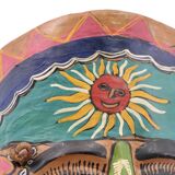 Colorful terracotta mask from Mexico, 1970s