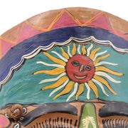 Masque du Mexique en terre cuite colorée, années 70