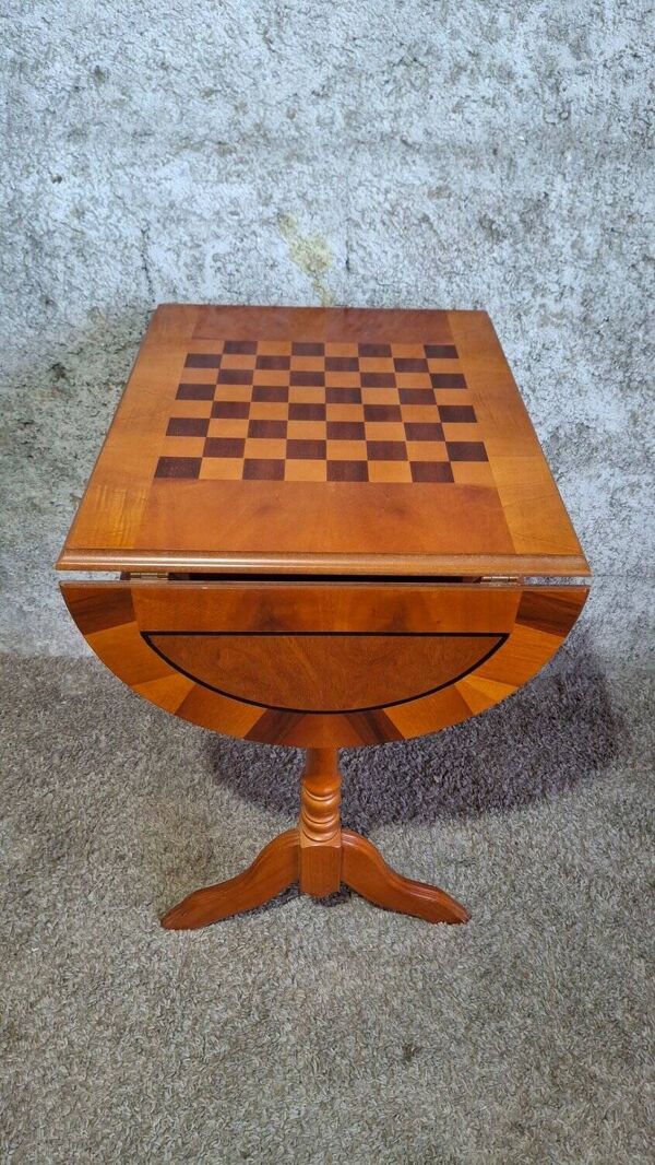 Table de jeu echiquier style Louis Philippe  marqueterie