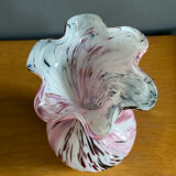 Vase in blown glass, speckled pink
