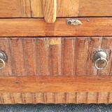 Teak glass cabinet two doors and a drawer