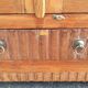 Teak glass cabinet two doors and a drawer