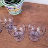 Set of 4 small purple glasses