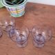 Set of 4 small purple glasses