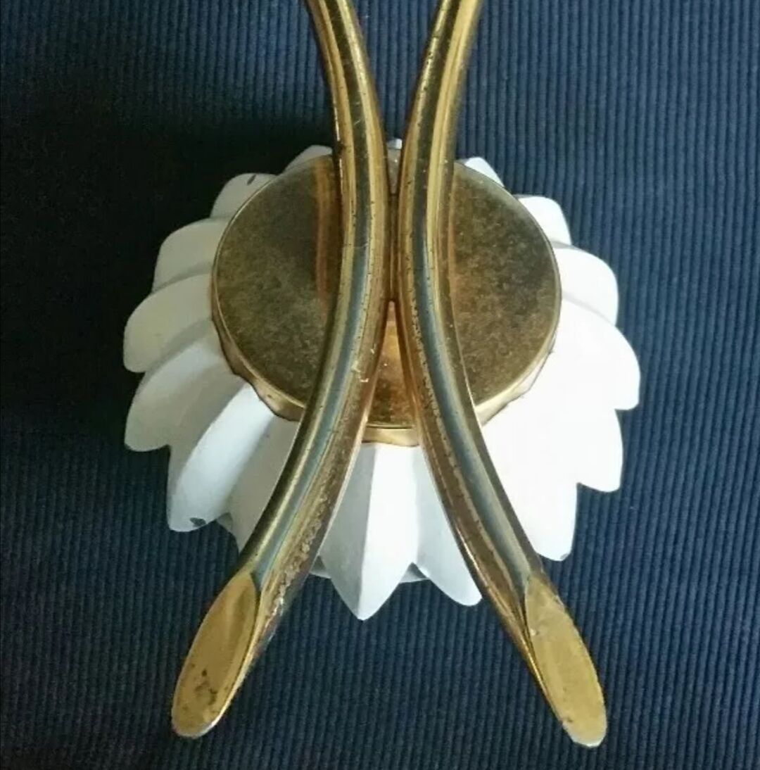 Applique artichauts métal doré et verre