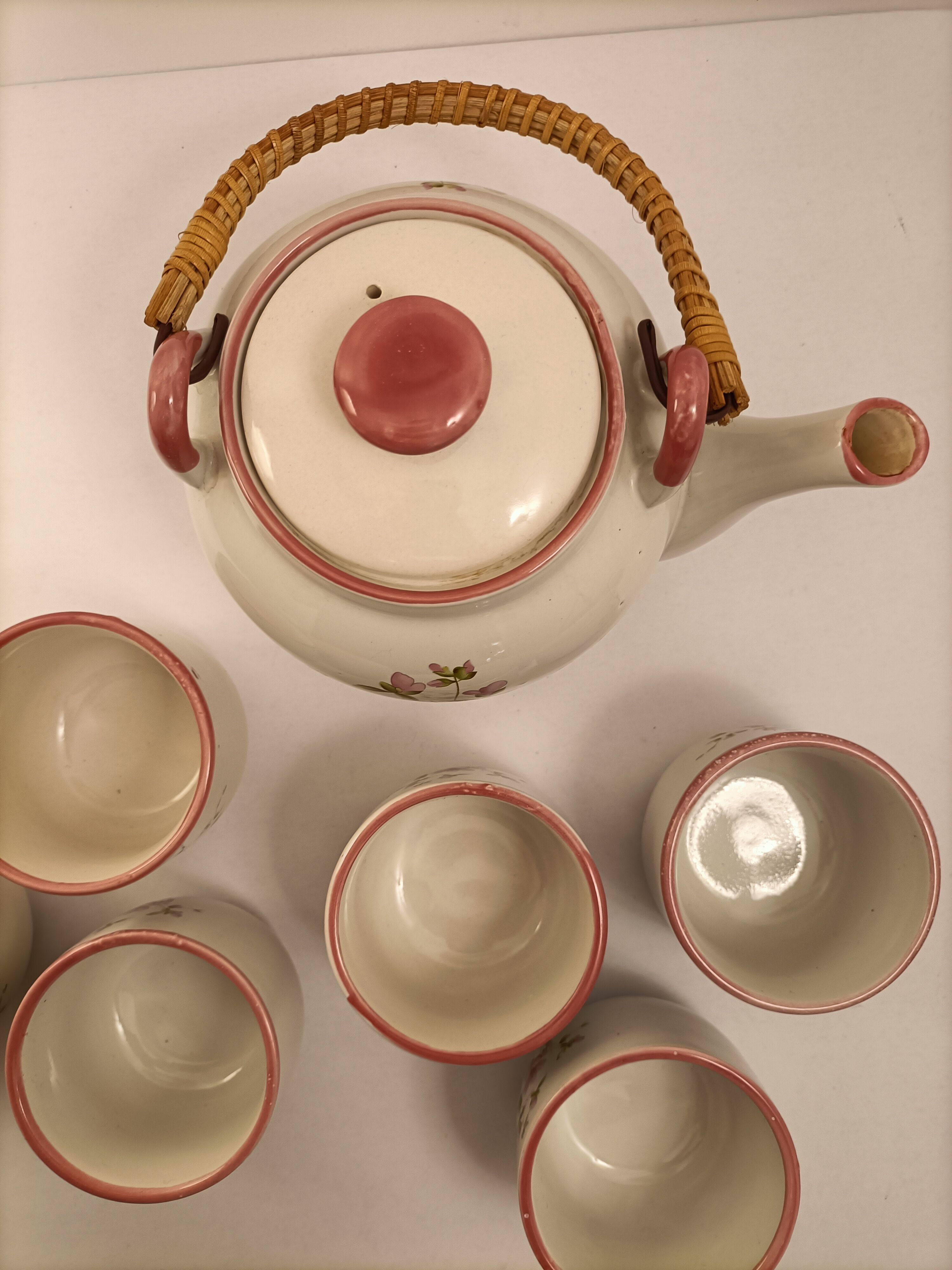 Théière coréen vintage avec 6 tasses