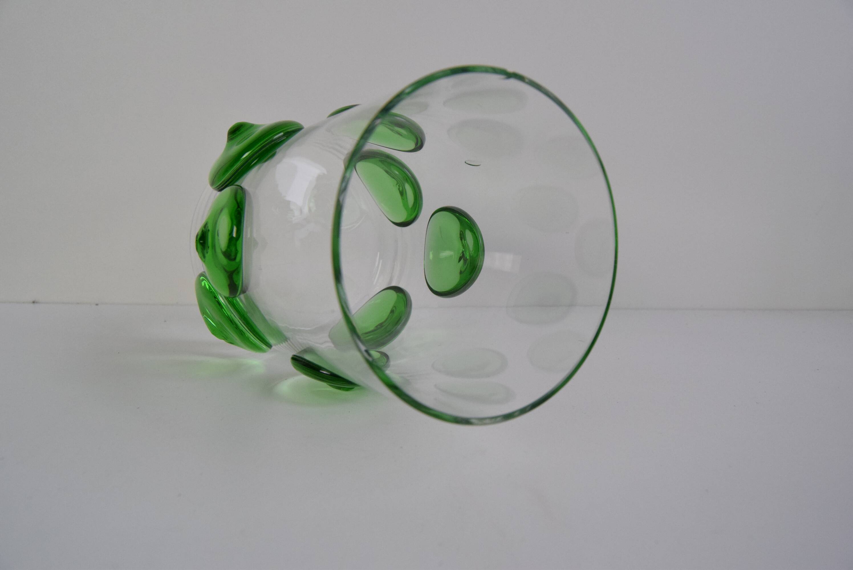 Set of six glasses Glasswork Nový Bor, 1950s.