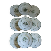 9 antique ironstone plates "Strasbourg"