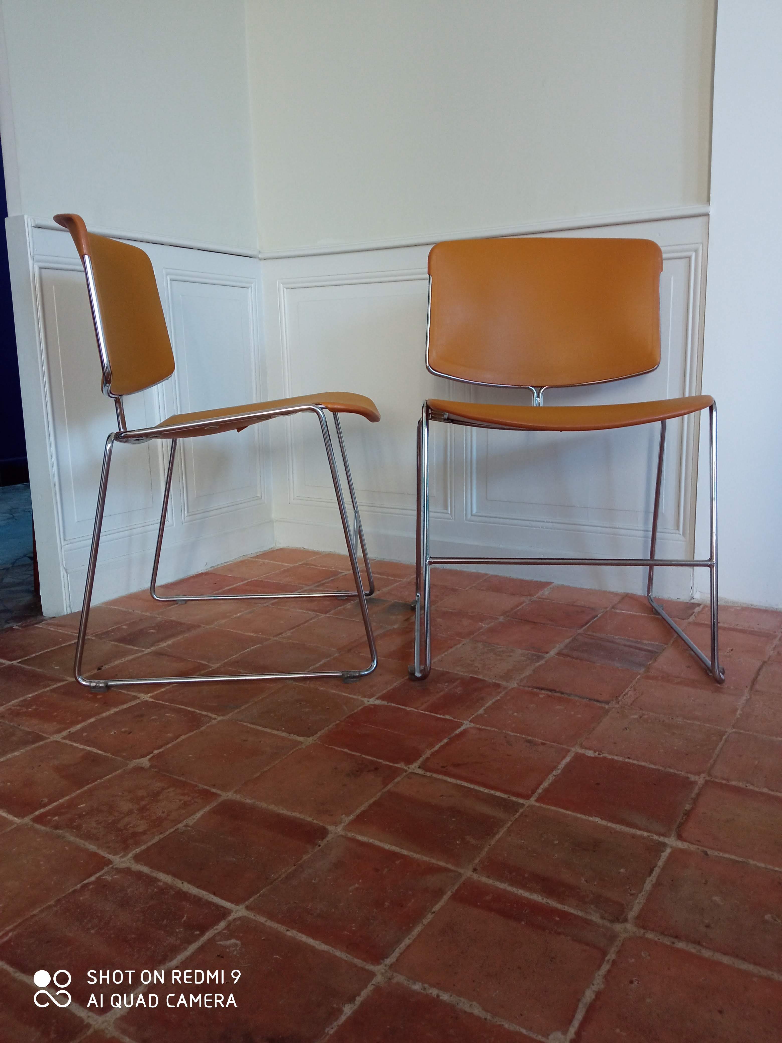 Pair of Max Stacker chairs for Steelcase strafor