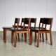 Set of Italian Leather Glossy Finish Chairs