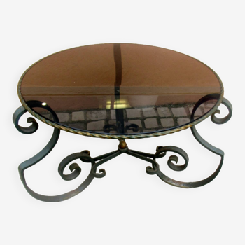 Coffee table, 1940s, wrought iron.