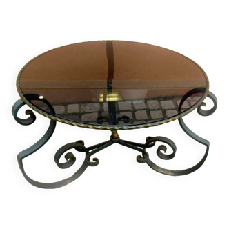 Coffee table, 1940s, wrought iron.