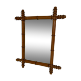 Turned wooden mirror bamboo style 1900s