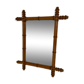 Turned wooden mirror bamboo style 1900s