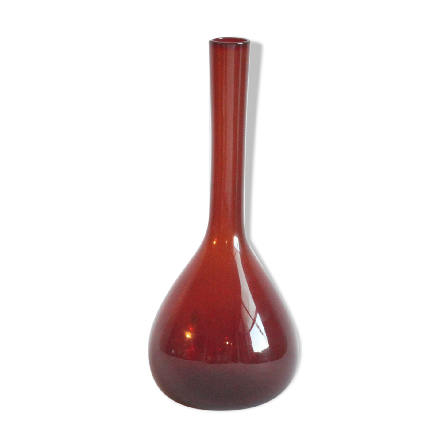 Ruby red vase by Arthur Percy for Gullaskruf Glasbruk, Sweden 1950s.