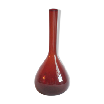 Vase rouge rubis par Arthur Percy pour Gullaskruf Glasbruk, Suède années 1950