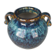 Enamelled ceramic vase, shades of blue.