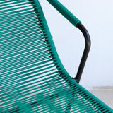 Metal and scoubidou green garden chair