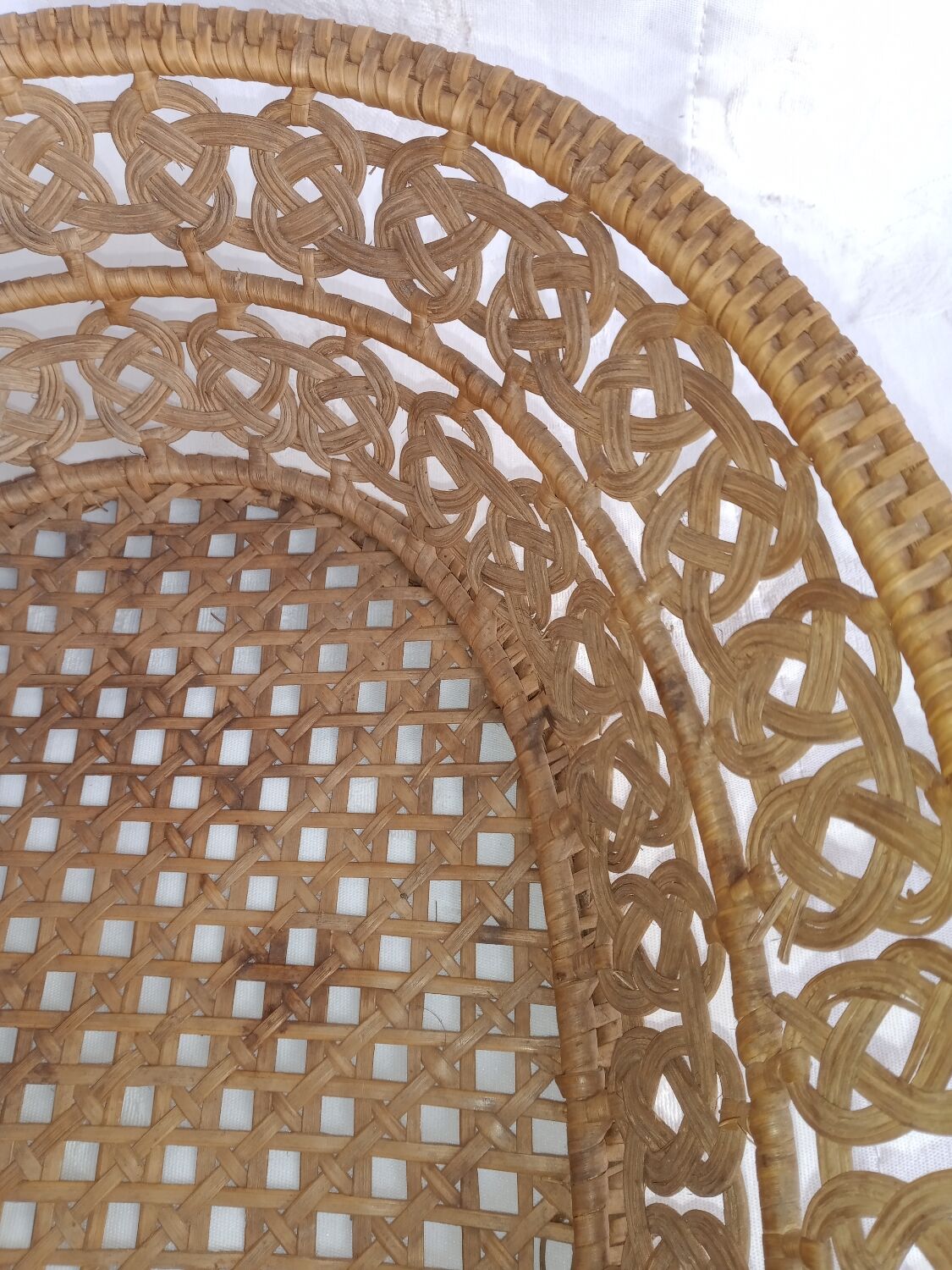 Braided wicker basket