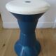 Stool style tam tam 80s plastic blue and white